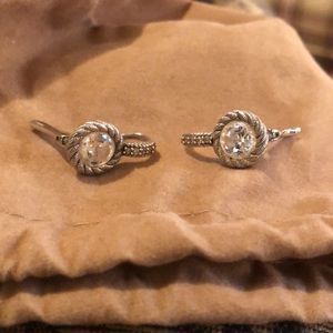 Judith Ripka 925 Sterling Silver CZ earrings